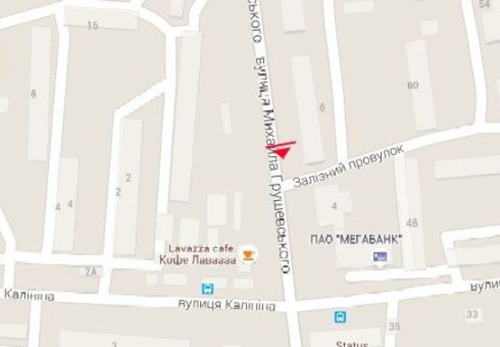 Схема рекламної площини за адресою Грушевского М. ул., 6