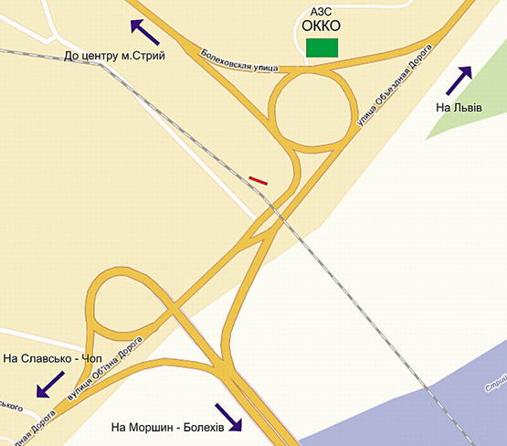 Схема рекламної площини за адресою Виїзд з міста (Заправка ОККО)