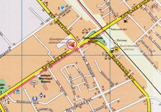 Схема рекламной плоскости по адресу Киевская ул., 93 (правый)