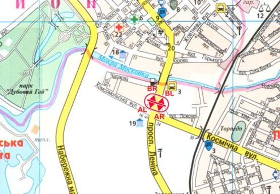 Схема рекламной плоскости по адресу Соборный пр., Автовокзал Схема рекламной плоскости по адресу Соборный пр., Автовокзал