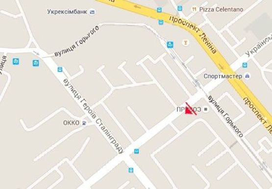 Схема рекламної площини за адресою Украинская ул., 34