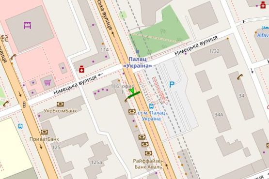Схема рекламної площини за адресою Велика Васильківська вул., 116