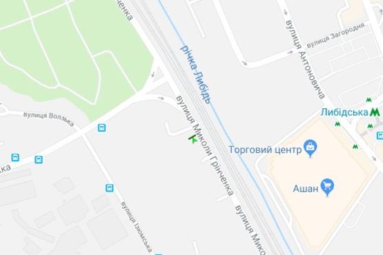 Схема рекламної площини за адресою Миколи Грінченка вул., 18