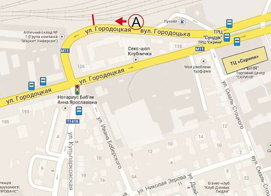 Схема рекламной плоскости по адресу Городоцкая К6 (Заправка Інтертранс) ст.А