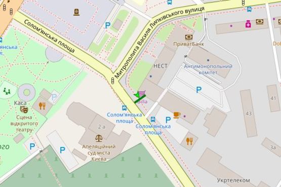 Схема рекламной плоскости по адресу Солом`янська вул., 1