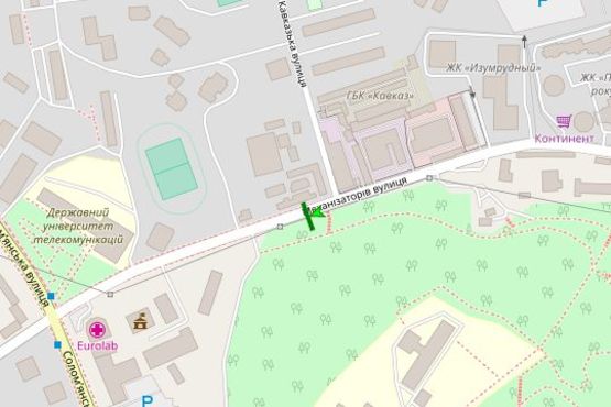 Схема рекламной плоскости по адресу Генерала Шаповала вул., напроти буд. 22/14