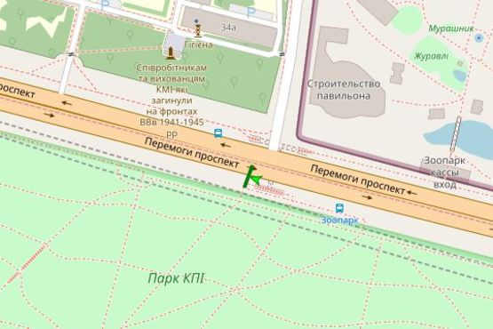 Схема рекламної площини за адресою Перемоги просп., , 34 напроти