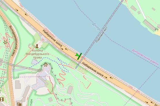 Схема рекламної площини за адресою Набережне шосе, №5