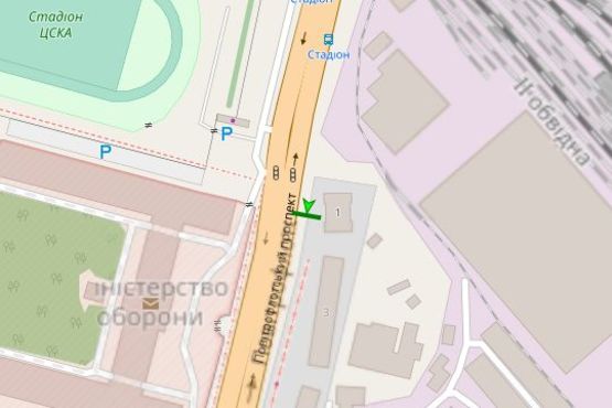 Схема рекламної площини за адресою Повітрофлотський просп., , 1