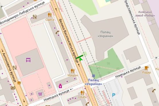 Схема рекламной плоскости по адресу Велика Васильківська вул., 103