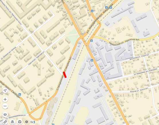 Схема рекламної площини за адресою Вул. Станційна - Тихого місце №8