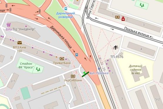 Схема рекламной плоскости по адресу Харківське шосе, 4