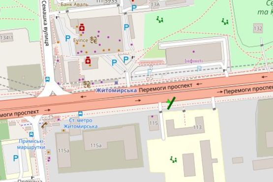 Схема рекламной плоскости по адресу Перемоги просп., 113