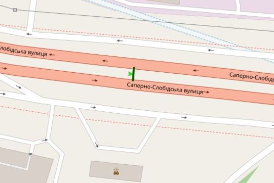 Схема рекламної площини за адресою Саперно-Слобідська вул., напроти заправки "WOG" розподілювачі №2 (в напрямку Південого мосту)