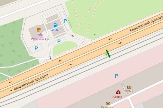 Схема рекламной плоскости по адресу Броварський просп., 11