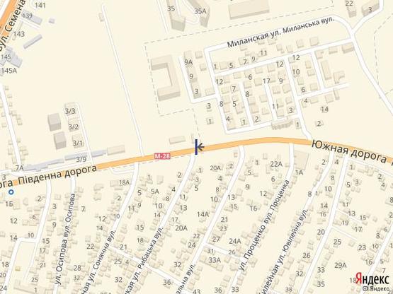 Схема рекламної площини за адресою Одесса - Южный 14+600 А