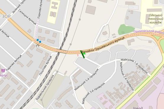 Схема рекламной плоскости по адресу Михайла Грушевського вул. (виїзд з міста)
