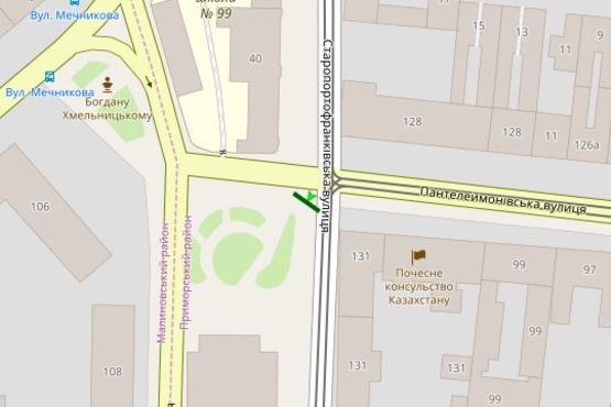 Схема рекламной плоскости по адресу Старопортофранківська вул. - Пантелеймонівська вул.