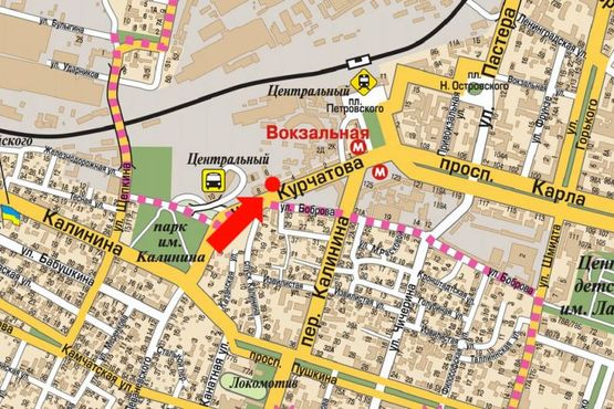 Схема рекламной плоскости по адресу Курчатова ул., 8, возле автовокзала
