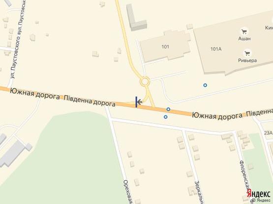 Схема рекламной плоскости по адресу Одесса - Южный 17+300 А