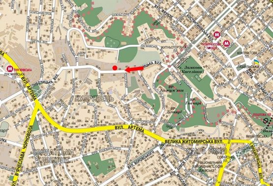 Схема рекламної площини за адресою Глубочицкая ул., 53, возле супермаркетов "Фоксторот", "Эльдорадо", в сторону Сечевых Стрельцов ул. (бывш. Артема ул.)