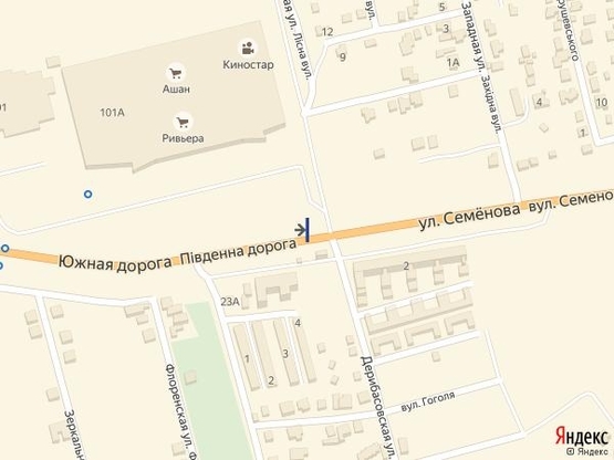 Схема рекламної площини за адресою Одесса - Южный 18+000 Б