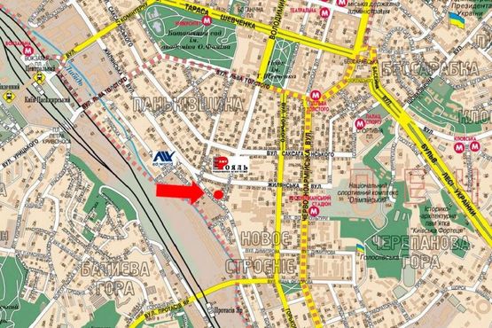 Схема рекламної площини за адресою Короленковская ул. / Владимирская ул., в сторону Малевича ул. (бывш. Боженка ул.)