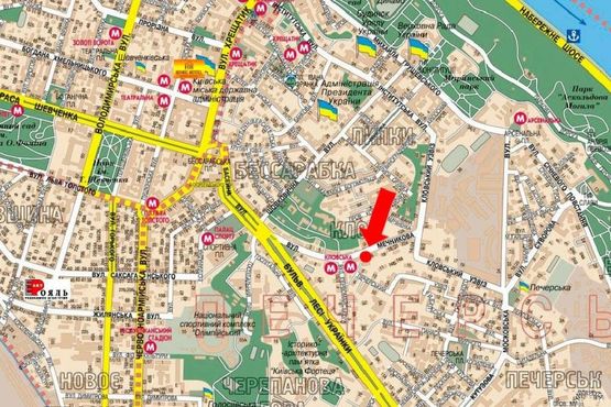 Схема рекламної площини за адресою Мечникова ул., 16, напротив магазина "Good Wine", ресторанов "Napule", "Шоти", в сторону Бассейная ул.