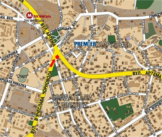 Схема рекламної площини за адресою Черновола ул. / Дмитриевская ул., в сторону Сечевых Стрельцов ул. (бывш. Артема ул.) Схема рекламної площини за адресою Черновола ул. / Дмитриевская ул., в сторону Сечевых Стрельцов ул. (бывш. Артема ул.)