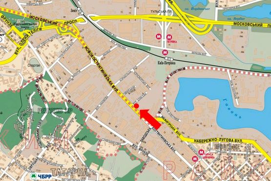 Схема рекламной плоскости по адресу Новоконстантиновская ул., 2-А, в сторону Бандеры пр. (бывш. Московский пр.)