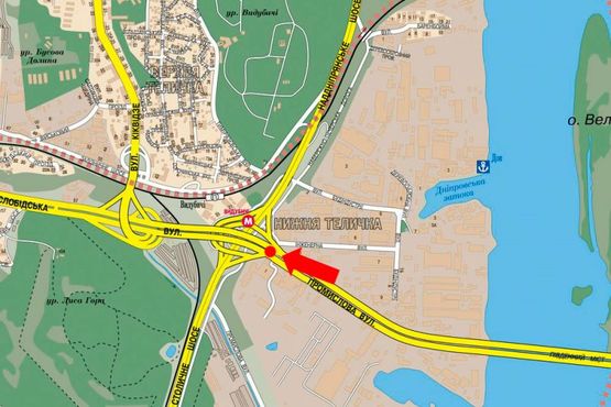 Схема рекламной плоскости по адресу мост Южный, разделитель, в центр