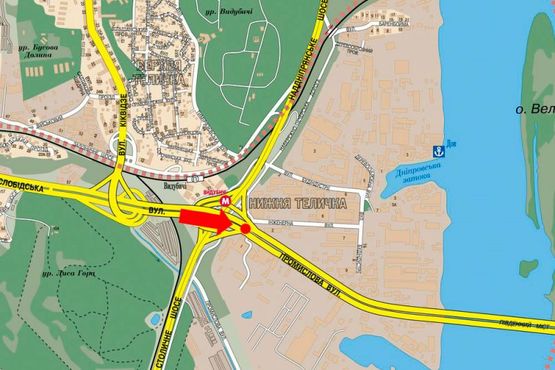 Схема рекламної площини за адресою мост Южный, разделитель, из центра