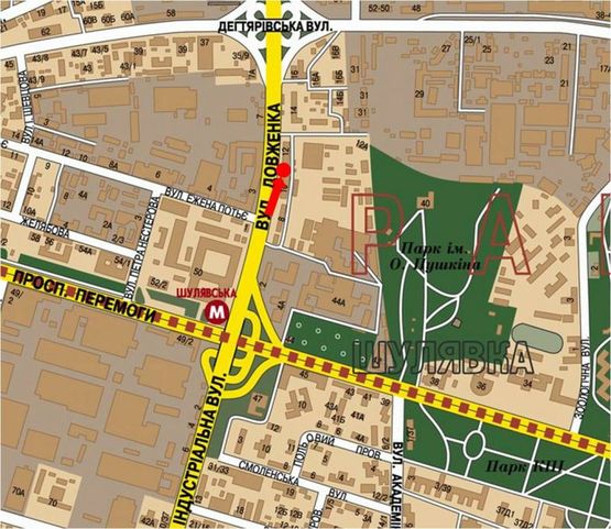 Схема рекламной плоскости по адресу Довженко ул.,12, напротив, в сторону Телиги ул.