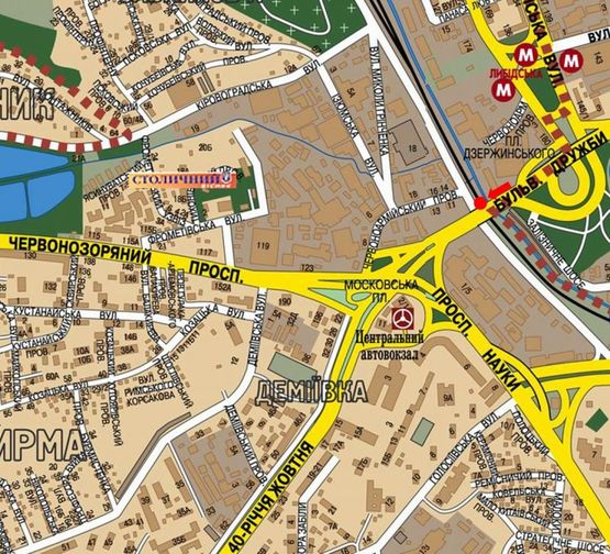 Схема рекламної площини за адресою Дружбы Народов бул., мост над Лыбедская пл., 300м до Демеевская пл. (бывш. Московская пл.)