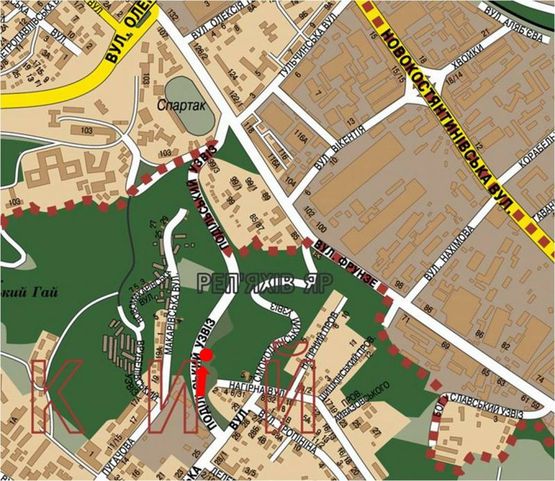 Схема рекламной плоскости по адресу Подольский спуск, в сторону Кирилловская ул. (бывш. Фрунзе ул.)