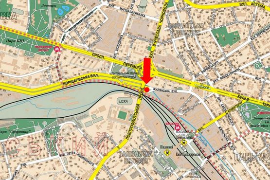 Схема рекламной плоскости по адресу Воздухофлотский пр. / Жилянская ул., за мост Воздухофлотским, в сторону Соломенская пл. Схема рекламной плоскости по адресу Воздухофлотский пр. / Жилянская ул., за мост Воздухофлотским, в сторону Соломенская пл.