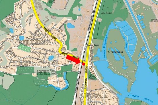 Схема рекламной плоскости по адресу Науки пр., выезд на Столичное шоссе, 56/ 66