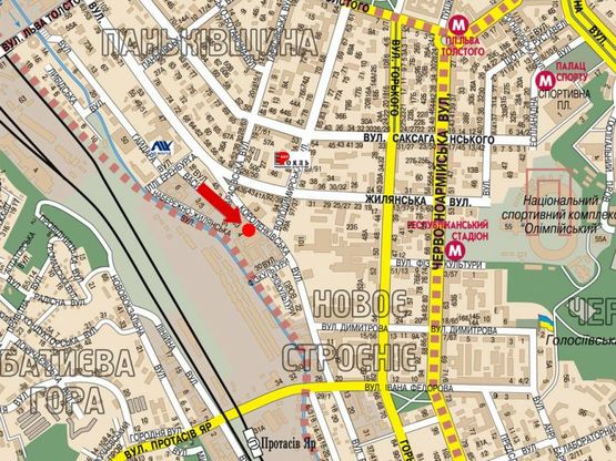 Схема рекламной плоскости по адресу Короленковская ул., 4 / Владимирская ул., на светофоре, в сторону Малевича ул. (бывш. Боженка ул.)