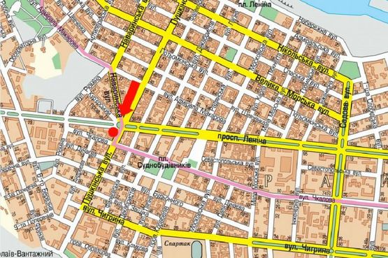 Схема рекламной плоскости по адресу Центральный пр. (бывш. Ленина пр.) / Пушкинская ул., возле супермаркета "Эльдорадо", Пушкинское кольцо, левая