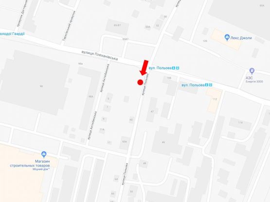 Схема рекламной плоскости по адресу Полевая ул. - ул. Плехановская, в сторону пр. Гагарина