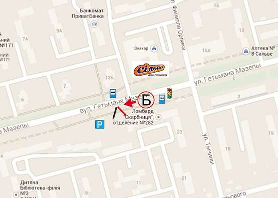 Схема рекламной плоскости по адресу Гетьмана Мазепи, 12 Б Схема рекламной плоскости по адресу Гетьмана Мазепи, 12 Б