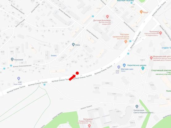 Схема рекламной плоскости по адресу Телиги ул., 500 м. до моста над ул. Кирилловской (бывш. ул. Фрунзе), в сторону ст. м. "Почайна" Схема рекламной плоскости по адресу Телиги ул., 500 м. до моста над ул. Кирилловской (бывш. ул. Фрунзе), в сторону ст. м. "Почайна"