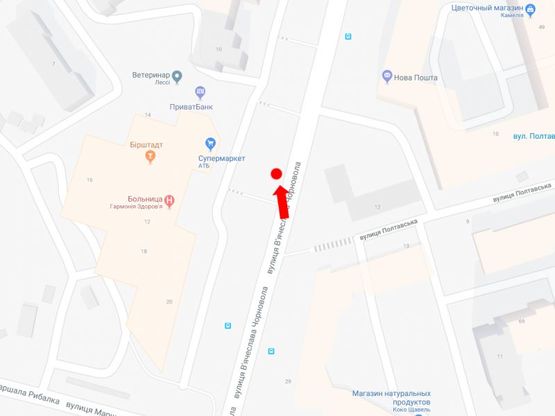 Схема рекламної площини за адресою Черновола ул., 12, в сторону ул. Сечевых Стрельцов (бывш. ул. Артема) Схема рекламної площини за адресою Черновола ул., 12, в сторону ул. Сечевых Стрельцов (бывш. ул. Артема)