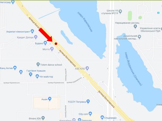 Схема рекламной плоскости по адресу Богатирская ул., 3д, разделитель, в сторону пр. Бандеры, супермаркетов "Фоззи", "Ашан" Схема рекламной плоскости по адресу Богатирская ул., 3д, разделитель, в сторону пр. Бандеры, супермаркетов "Фоззи", "Ашан"