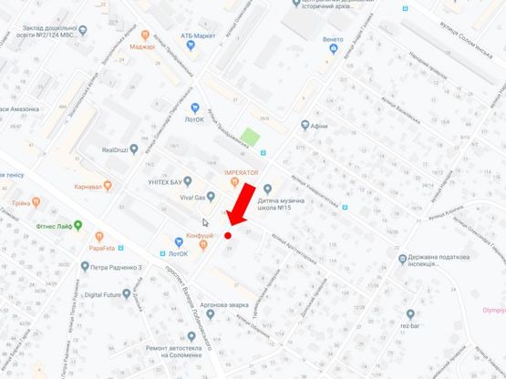 Схема рекламної площини за адресою Головко ул, 27 - пр. Лобановского, в сторону пр. Лобановского