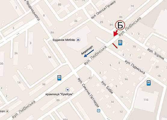 Схема рекламной плоскости по адресу Любінська – Підміська  Б