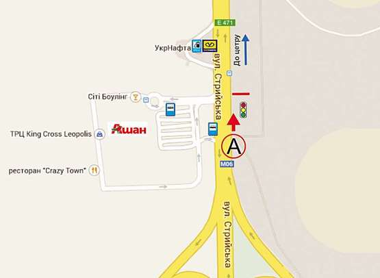 Схема рекламной плоскости по адресу Стрийська  Кінг кросс
