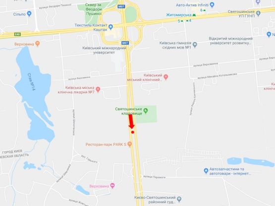 Схема рекламной плоскости по адресу Кольцевая дорога, 200 м. от заправки "Shell", в сторону ТЦ "Диамант", "4Room", пр. Курбаса