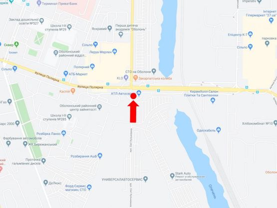 Схема рекламной плоскости по адресу Кульженков семьи ул. (бывш. Дегтяренка ул.) - ул. Полярная, в сторону супермаркета "Leroy Merlin", ТЦ "Полярный"