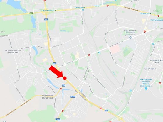 Схема рекламної площини за адресою Кольцевая дорога - ул. Литвиненко-Вольгемут, разделитель, поворот на Софиевскую Борщаговку, в сторону Одесской пл.